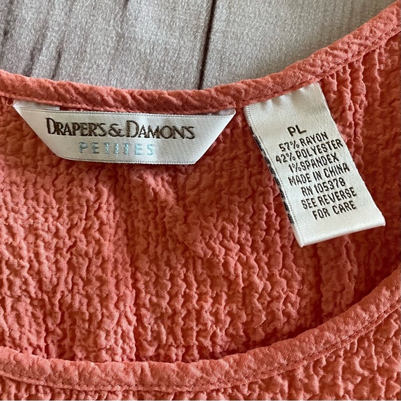 Draper’s & Damon’s Petites Textured Sleeveless Tank Top Women’s L Pink Stretch - Picture 2 of 9